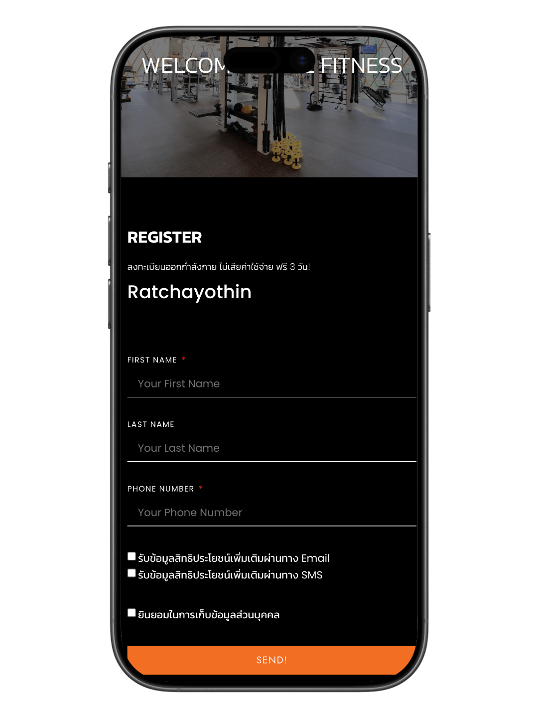 WE Fitness Lead Form Experience
